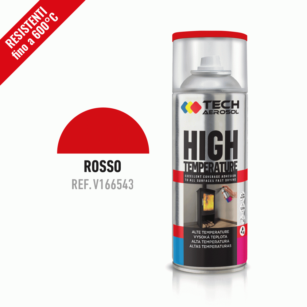 SPRAY TECH ALTA TEMPERATURA 600° ROSSO RUBINO